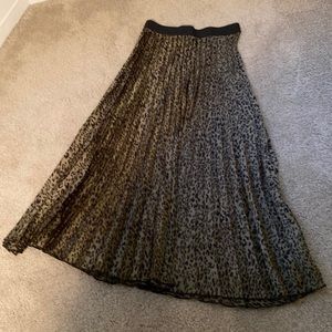 Zara Pleated Animal Print Skirt